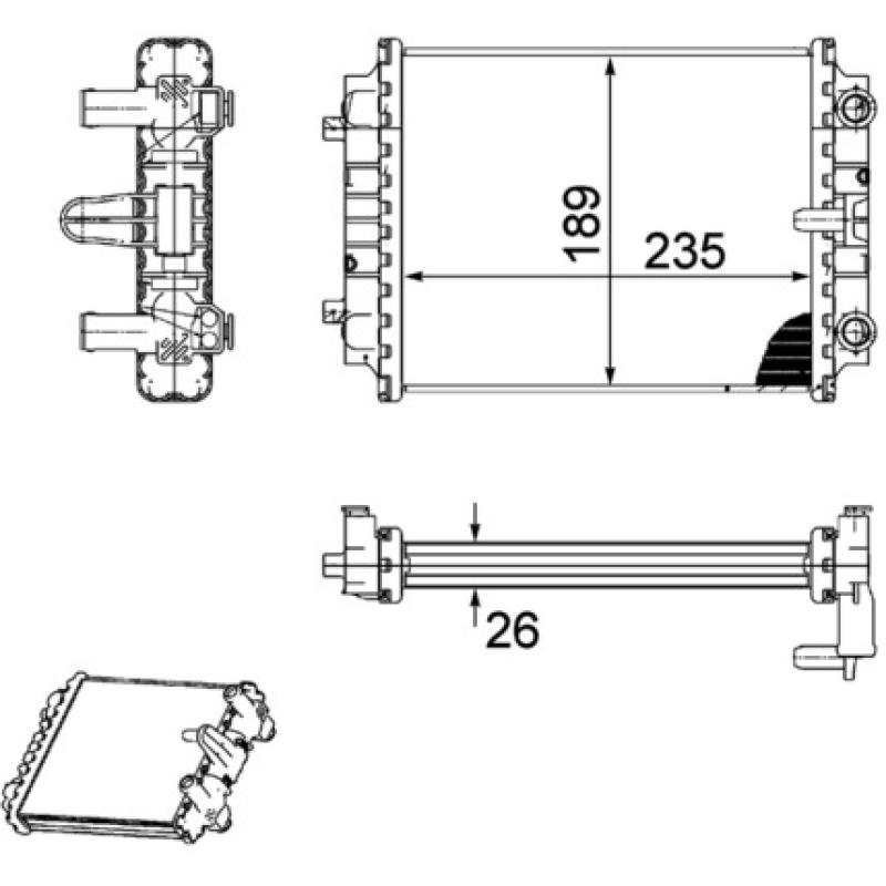 Radiateur, refroidissement du moteur MAHLE CR 913 000P - Visuel 1