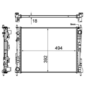 Radiateur, refroidissement du moteur MAHLE OEM 8200448553