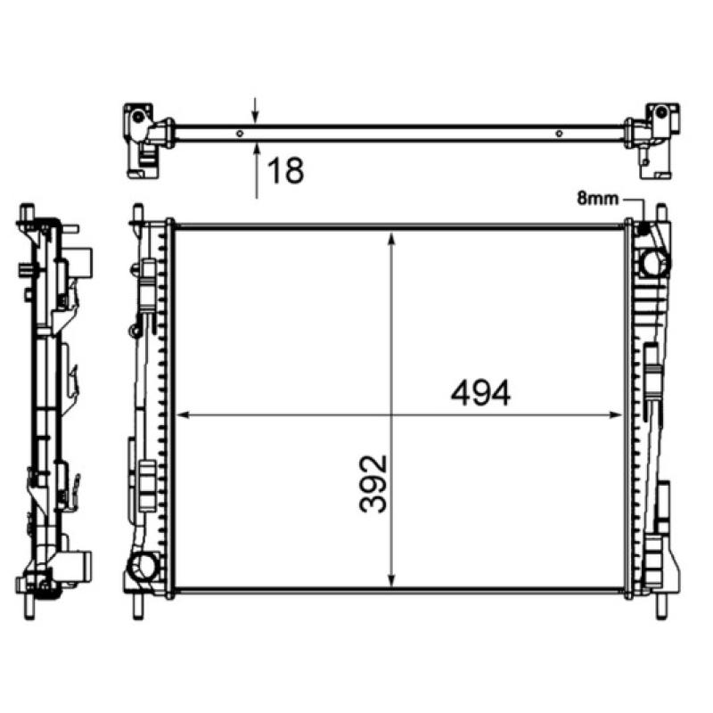 Radiateur, refroidissement du moteur MAHLE CR 921 000S - Visuel 1