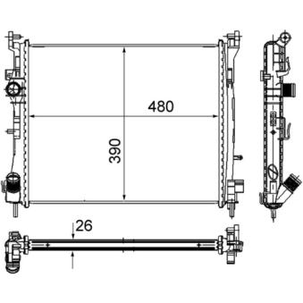 Radiateur, refroidissement du moteur MAHLE CR 947 000S