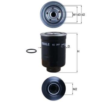 Filtre à carburant MAHLE KC 261D pour MAZDA E SERIE 2.0 CD - 110cv