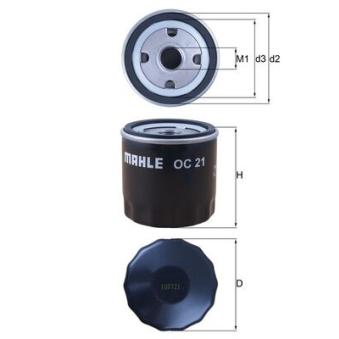 Filtre à huile MAHLE OEM 6380580t Filtre à huile MAHLE OEM 6380580t