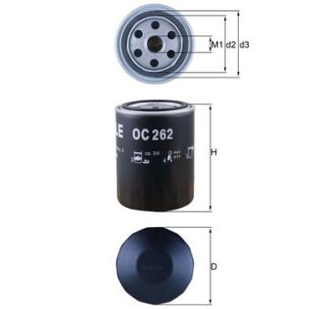Filtre à huile MAHLE OC 262 pour DODGE CALIBER 1.9 TDI - 110cv