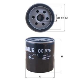 Filtre à huile MAHLE OC 976 pour ALFA ROMEO 33 1,2 - 110cv
