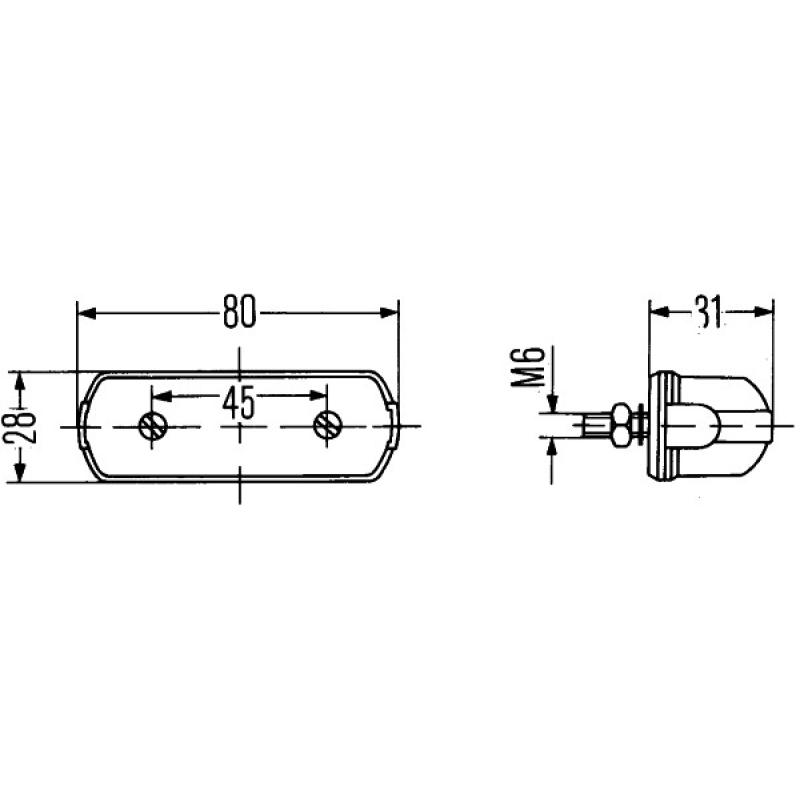 Feu éclaireur de plaque HELLA 2KA 001 389-101 - Visuel 2