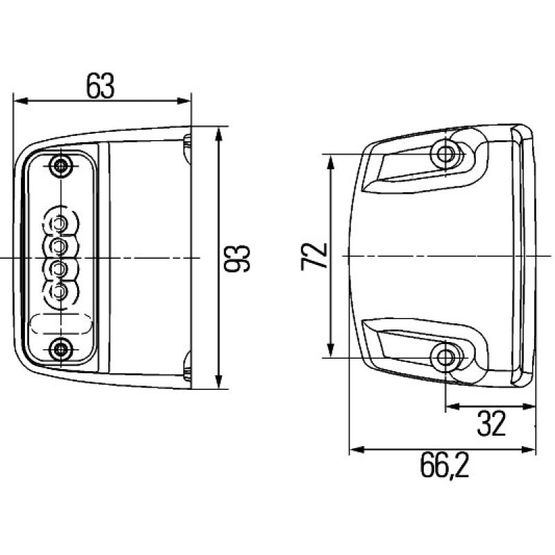 Feu éclaireur de plaque HELLA 2KA 010 278-081 - Visuel 2