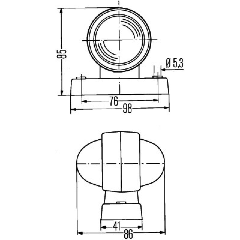 Feu d'encombrement HELLA 2XS 955 031-001 - Visuel 1