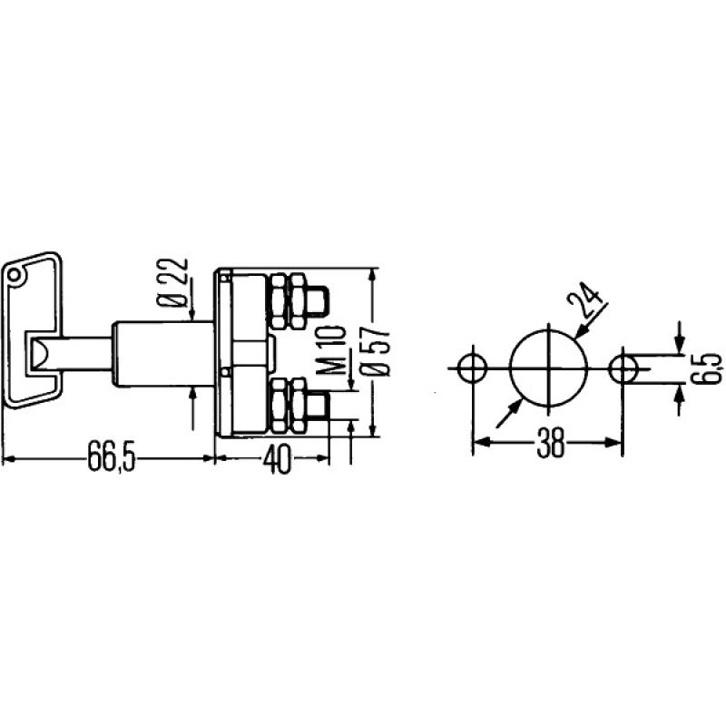 Interrupteur principal, batterie HELLA 6EK 002 843-001 - Visuel 1