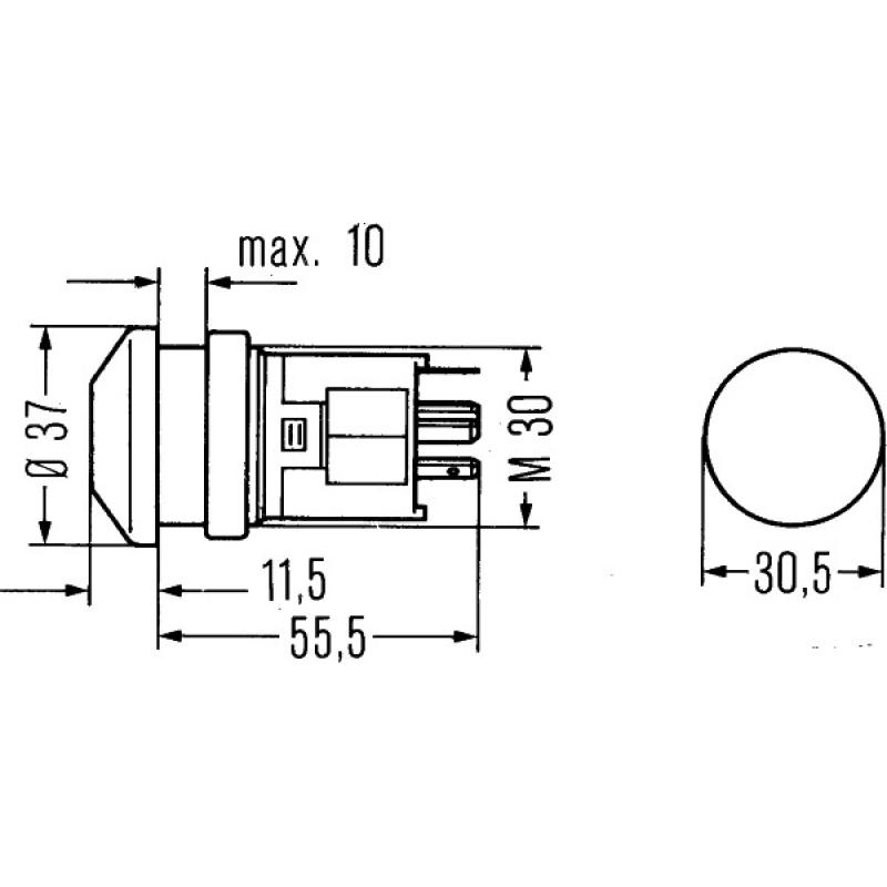 Interrupteur de signal de détresse HELLA 6HF 003 916-011 - Visuel 1
