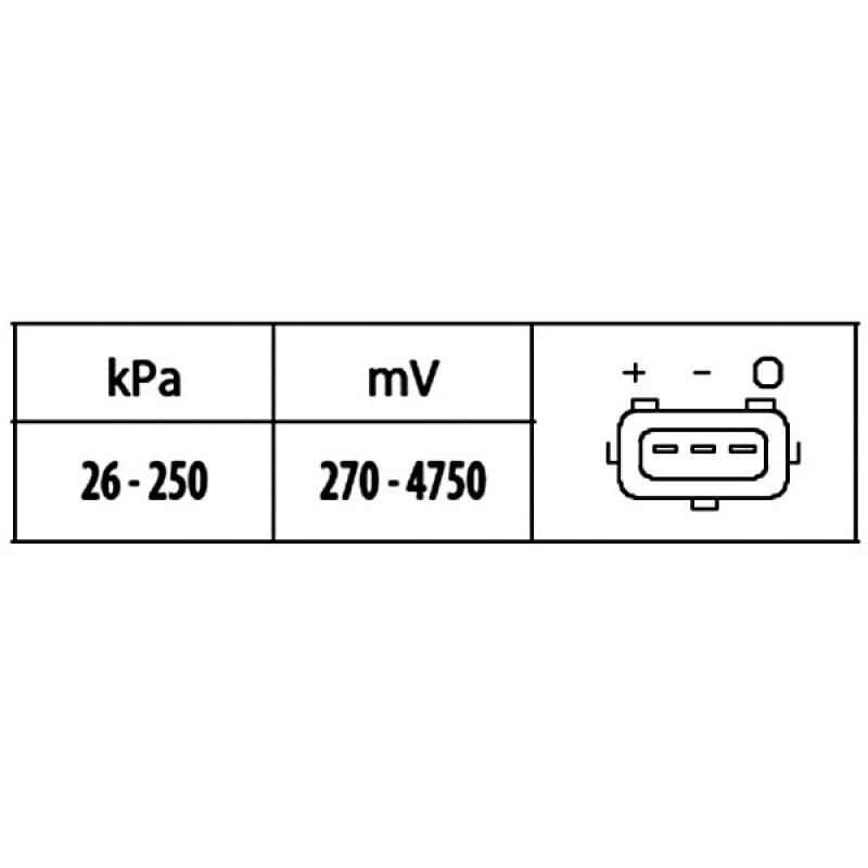 Capteur, pression du tuyau d'admission HELLA 6PP 009 400-561 - Visuel 1