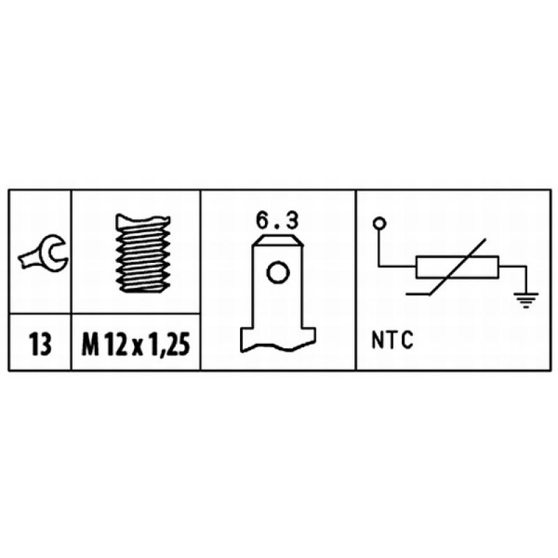 Sonde de température, liquide de refroidissement HELLA 6PT 009 309-491 - Visuel 1