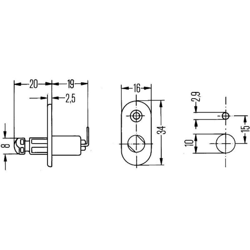 Interrupteur, contacteur de porte HELLA 6ZF 004 365-041 - Visuel 1