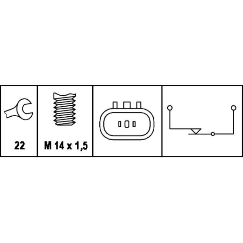 Contacteur, feu de recul HELLA 6ZF 008 621-041 - Visuel 1