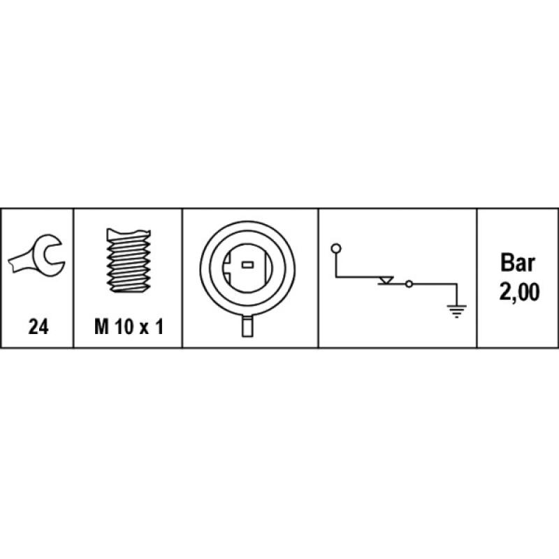 Indicateur de pression d'huile HELLA 6ZL 003 259-211 - Visuel 1