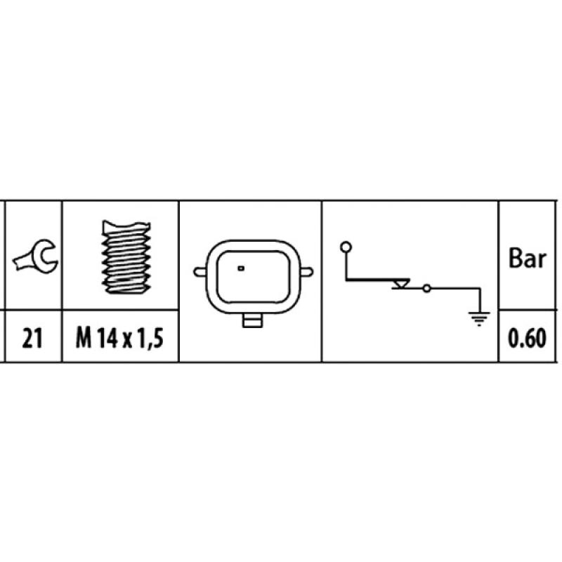 Indicateur de pression d'huile HELLA 6ZL 003 259-401 - Visuel 1