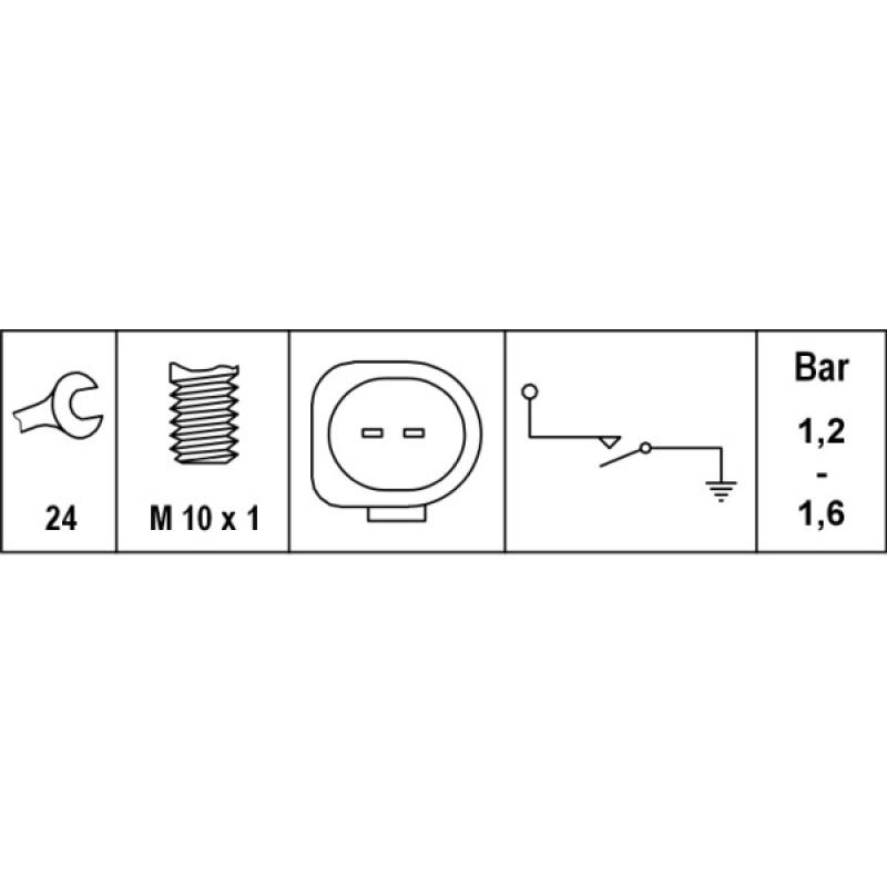 Indicateur de pression d'huile HELLA 6ZL 008 280-101 - Visuel 1
