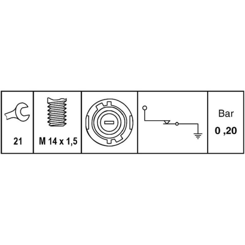 Indicateur de pression d'huile HELLA 6ZL 009 600-051 - Visuel 1