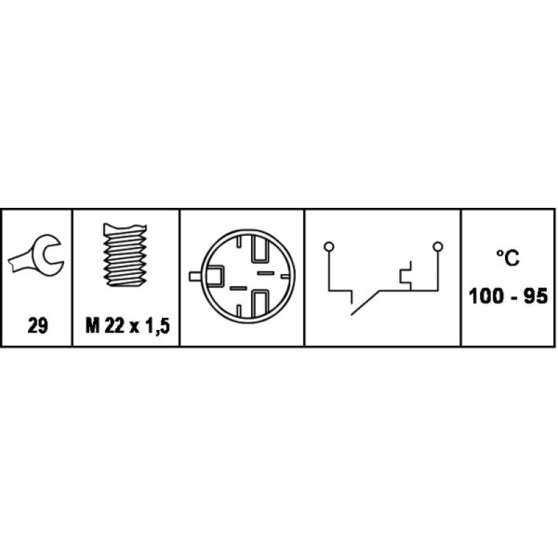 Interrupteur de température, ventilateur de radiateur HELLA 6ZT 007 807-021 - Visuel 1