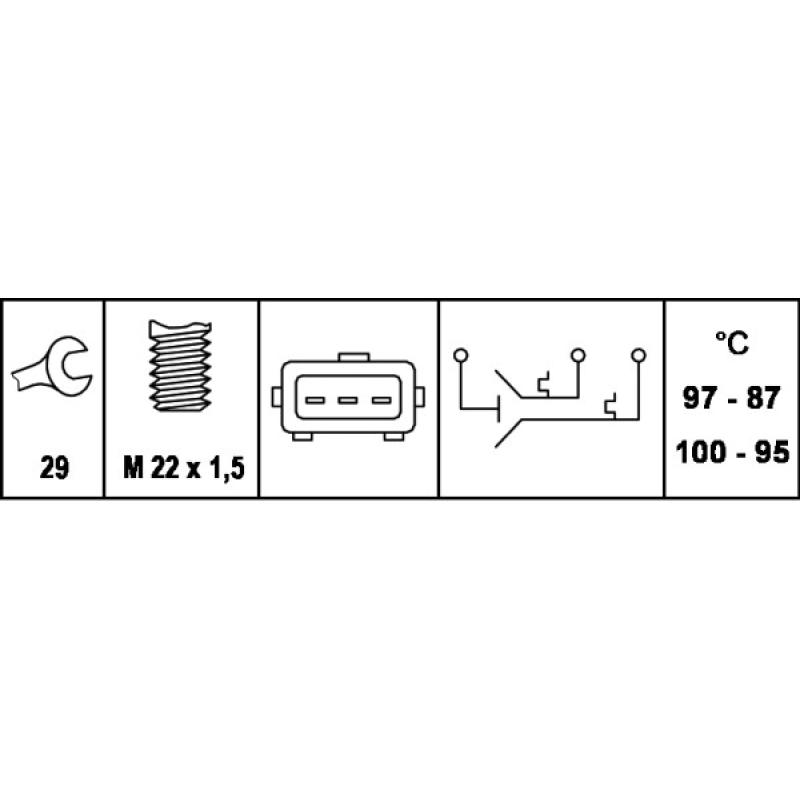 Interrupteur de température, ventilateur de radiateur HELLA 6ZT 007 836-021 - Visuel 1