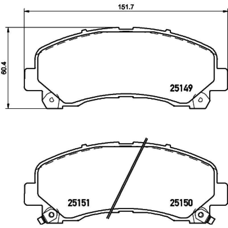 Jeu de 4 plaquettes de frein avant HELLA 8DB 355 020-171 - Visuel 2