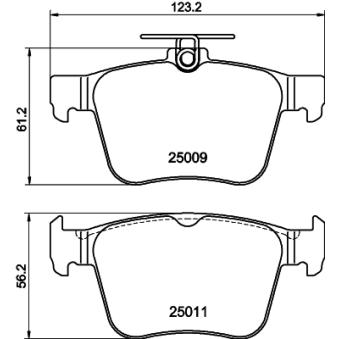 Jeu de 4 plaquettes de frein arrière HELLA 8DB 355 020-261 pour BMW X5 1.0 TSI - 110cv