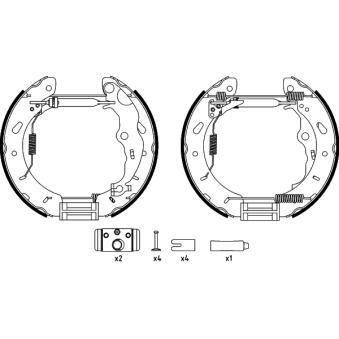 Kit de freins arrière (prémontés) HELLA [8DB 355 022-861]