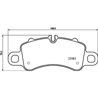 Jeu de 4 plaquettes de frein avant HELLA 8DB 355 025-601 pour PORSCHE 911 3.0 Carrera 4 - 370cv