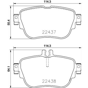 Jeu de 4 plaquettes de frein arrière HELLA 8DB 355 025-781 pour BMW Série 5 E 200 EQ Boost - 197cv