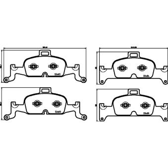 Jeu de 4 plaquettes de frein avant HELLA OEM 8W0698151M