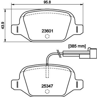 Jeu de 4 plaquettes de frein arrière HELLA OEM 71770110