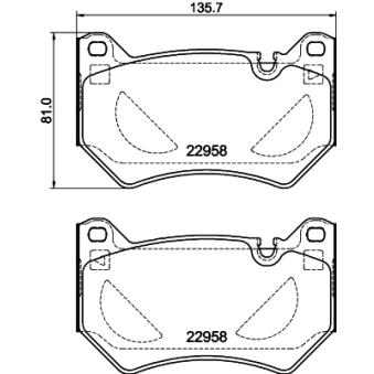 Jeu de 4 plaquettes de frein avant HELLA OEM 80A698151C