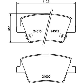 Jeu de 4 plaquettes de frein arrière HELLA OEM 58302S1A00