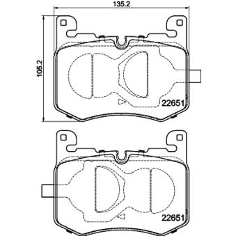 Jeu de 4 plaquettes de frein avant HELLA 8DB 355 040-641 pour FORD MONDEO 5.0 SVR AWD - 551cv