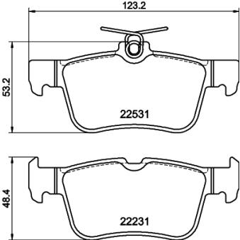 Jeu de 4 plaquettes de frein arrière HELLA OEM 2465422