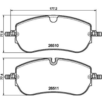 Jeu de 4 plaquettes de frein avant HELLA OEM J9C33342