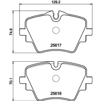 Jeu de 4 plaquettes de frein avant HELLA OEM 34108837151