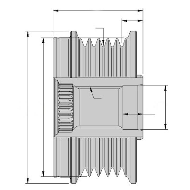 Poulie roue libre, alternateur HELLA 9XU 358 038-001 - Visuel 1