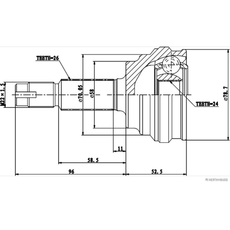 Embout de cardan avant (kit de réparation) HERTH+BUSS JAKOPARTS J2821051 - Visuel 1