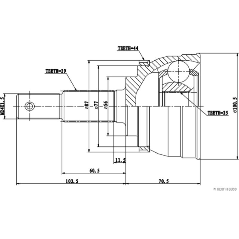 Embout de cardan avant (kit de réparation) HERTH+BUSS JAKOPARTS J2821147 - Visuel 1