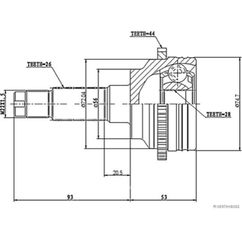 Embout de cardan avant (kit de réparation) HERTH+BUSS JAKOPARTS J2823130 - Visuel 1