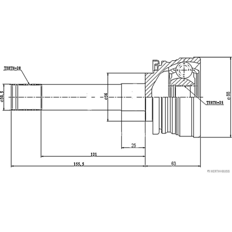 Embout de cardan avant (kit de réparation) HERTH+BUSS JAKOPARTS J2825007 - Visuel 1