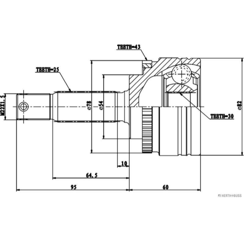 Embout de cardan avant (kit de réparation) HERTH+BUSS JAKOPARTS J2825132 - Visuel 1