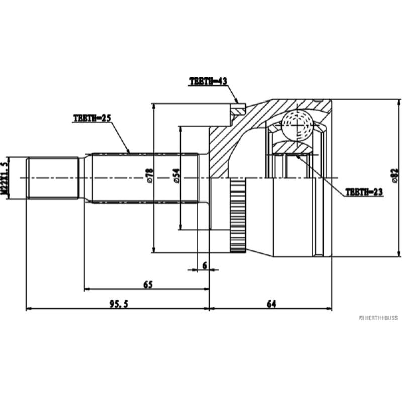 Embout de cardan avant (kit de réparation) HERTH+BUSS JAKOPARTS J2825135 - Visuel 1