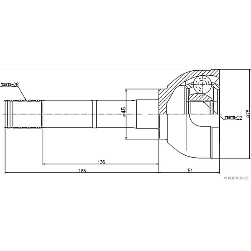 Embout de cardan avant (kit de réparation) HERTH+BUSS JAKOPARTS J2828008 - Visuel 1
