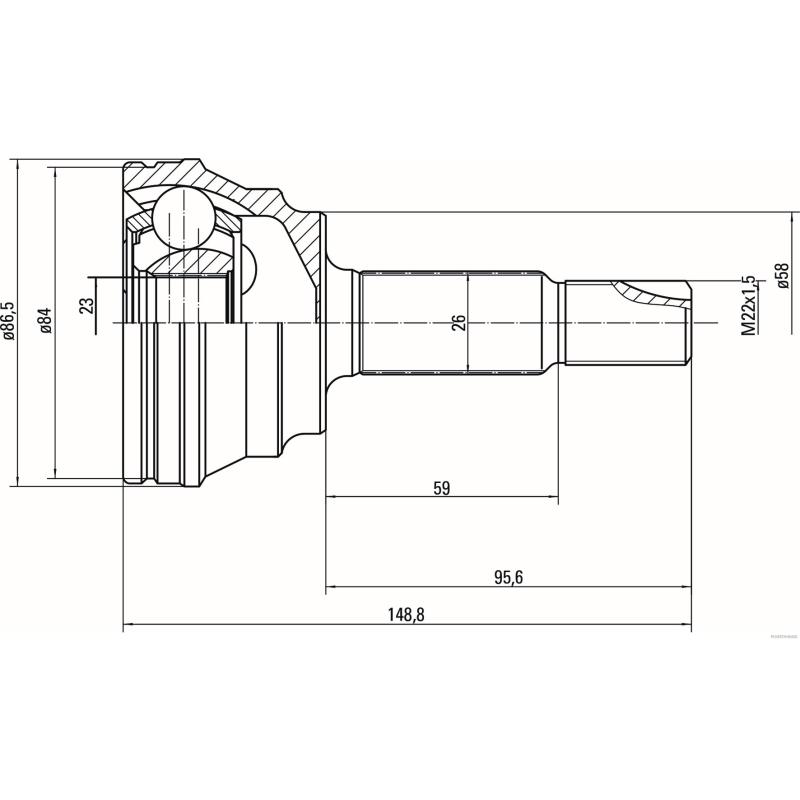 Embout de cardan avant (kit de réparation) HERTH+BUSS JAKOPARTS J2832132 - Visuel 1