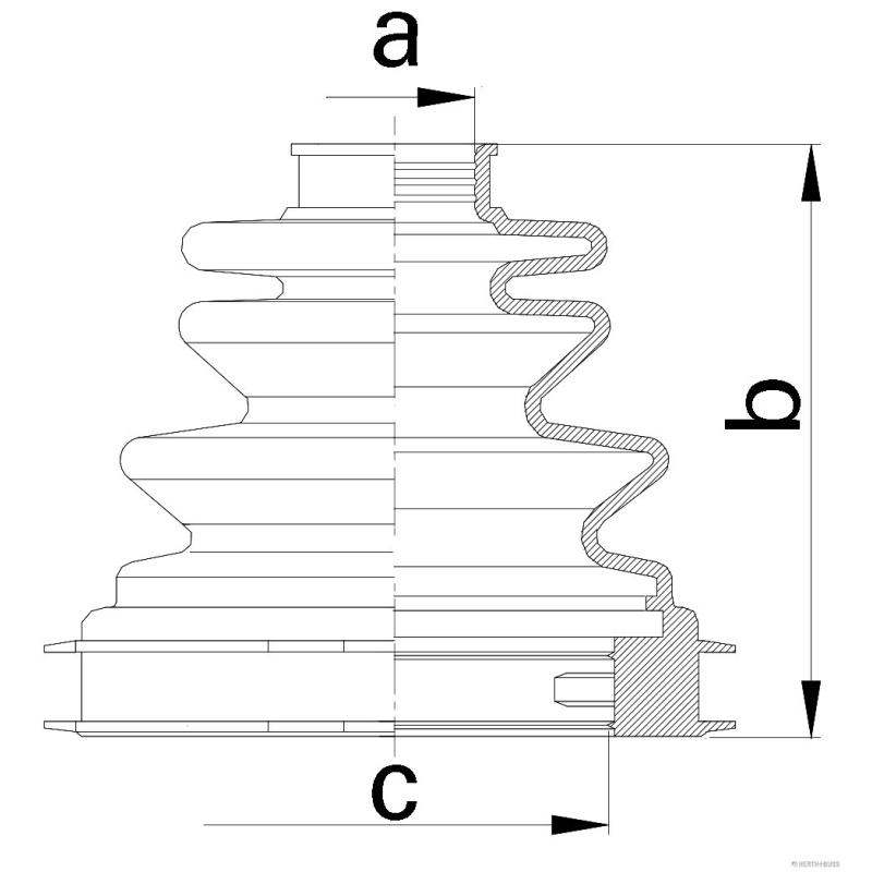 Soufflets de cardan avant HERTH+BUSS JAKOPARTS J2860308 - Visuel 1