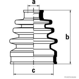 Soufflets de cardan avant HERTH+BUSS JAKOPARTS OEM 495091CA00