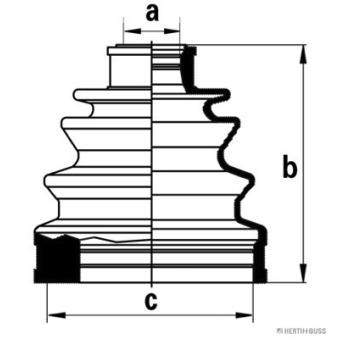 Soufflets de cardan arrière HERTH+BUSS JAKOPARTS OEM 3974105U28