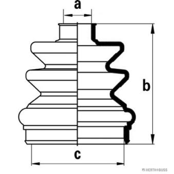 Soufflets de cardan avant HERTH+BUSS JAKOPARTS OEM 397414F125