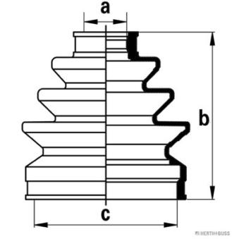 Soufflets de cardan avant HERTH+BUSS JAKOPARTS OEM 44323SB2981